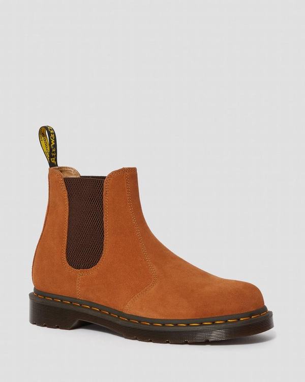 Dr Martens Dámské Chelsea Boty 2976 Suede Hnědé, CZ-438210